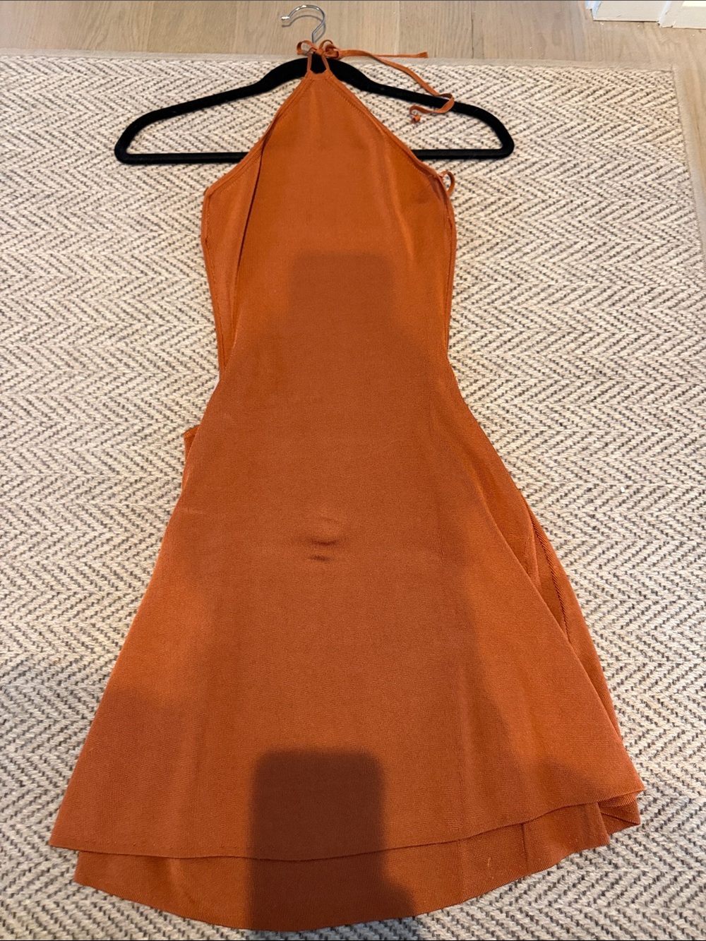 cult gaia Rust Halter Mini Dress
